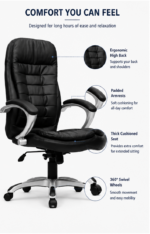 SPECTRUM RC-15 High Back Cushioned Ergonomic Executive Office Chair – Black - Image 2
