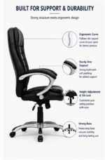 SPECTRUM RC-15 High Back Cushioned Ergonomic Executive Office Chair – Black - Image 3