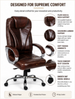 SPECTRUM RC-18 High Back Cushioned Executive Boss Chair – Wooden Brown - Image 3
