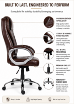SPECTRUM RC-18 High Back Cushioned Executive Boss Chair – Wooden Brown - Image 4