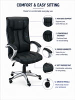 SPECTRUM RC-21 High Back Cushioned Executive Office Chair – Black - Image 2