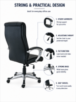 SPECTRUM RC-21 High Back Cushioned Executive Office Chair – Black - Image 3