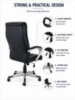 SPECTRUM RC-34 High Back Cushioned Executive Leather Office Chair - Image 3