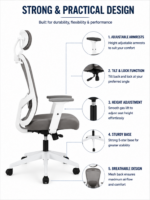 SPECTRUM RC-45WH High Back Ergonomic Mesh Office Chair – White - Image 3